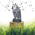 Plastic hunting fake owl decoy for outdoor gardens and yards, designed to deter pests and enhance outdoor pest control.