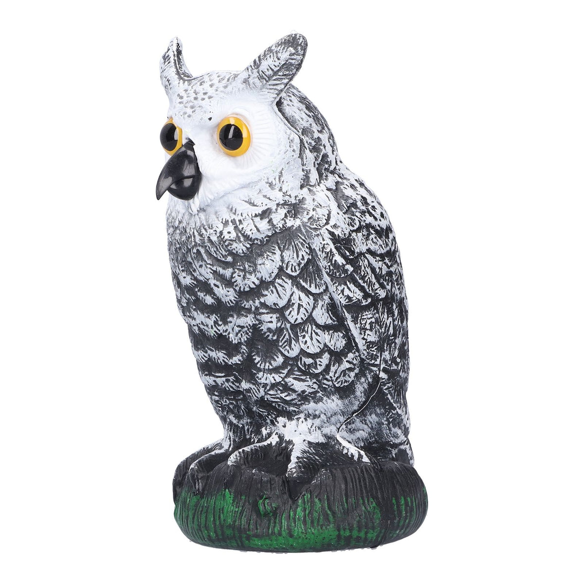 Plastic hunting fake owl decoy for outdoor gardens and yards, used as a pest deterrent and garden ornament by Everything Baby.