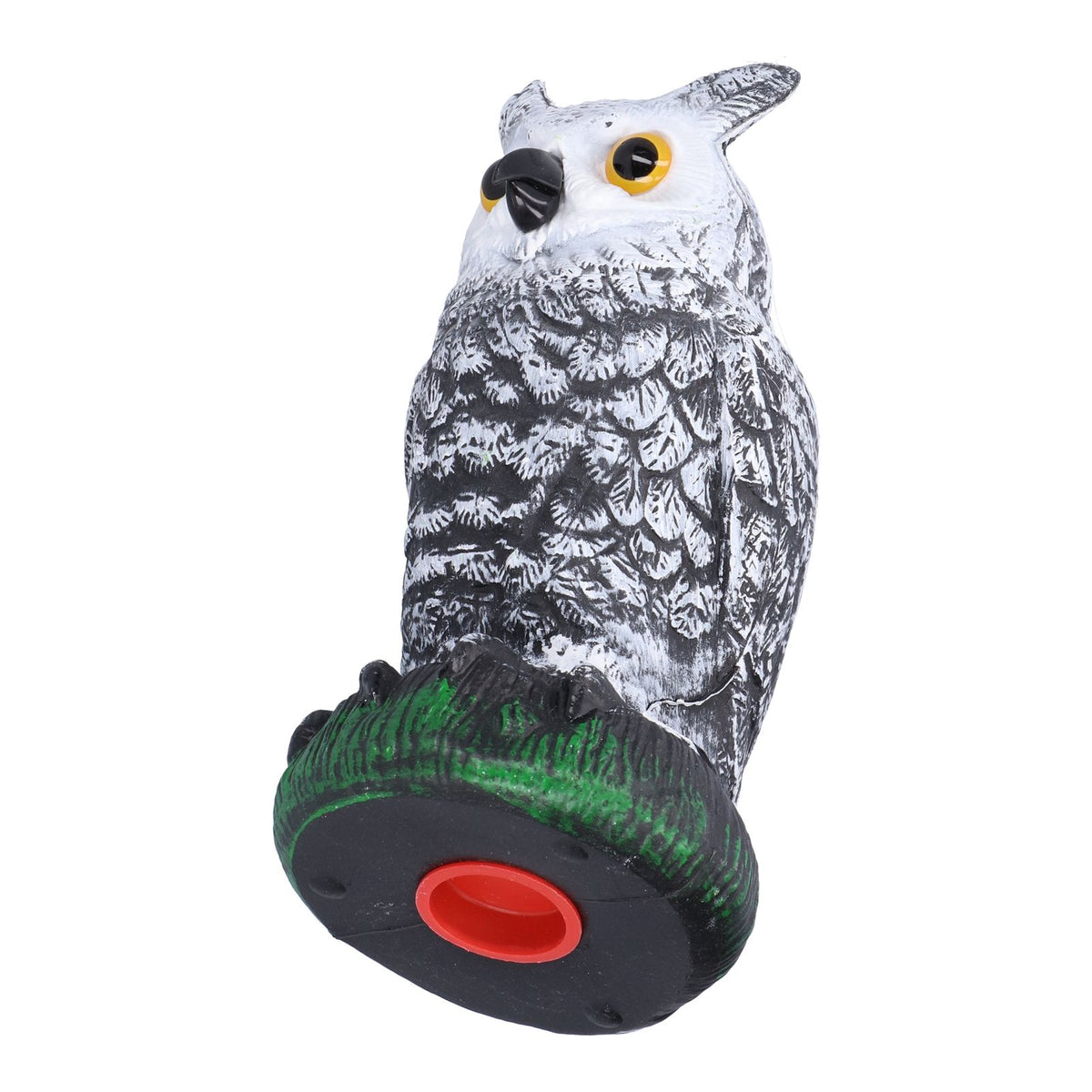 Plastic hunting owl decoy for outdoor gardens and yards, designed to deter pests and wildlife, by Everything Baby.