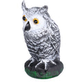 Plastic hunting fake owl decoy for outdoor gardens, yard ornaments, and pest deterrent, designed to scare away pests effectively.
