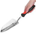 Chrome-plated garden shovel with 340mm handle, sturdy digging and planting tool for gardening and outdoor activities.