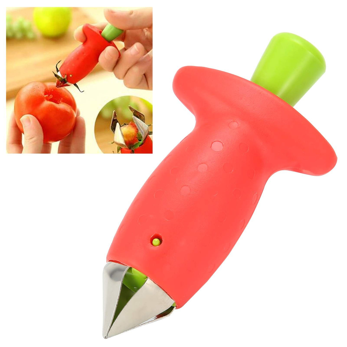 Strawberry pedicle remover tool by Everything Baby, designed for easy outdoor fruit harvesting and gardening.