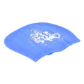 Blue silicone diving swimming cap for children and ladies, waterproof and designed for long or short hair, by Everything Baby.