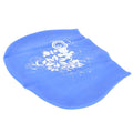 Blue silicone diving swimming cap for kids and ladies, waterproof and suitable for long or short hair, by Everything Baby.