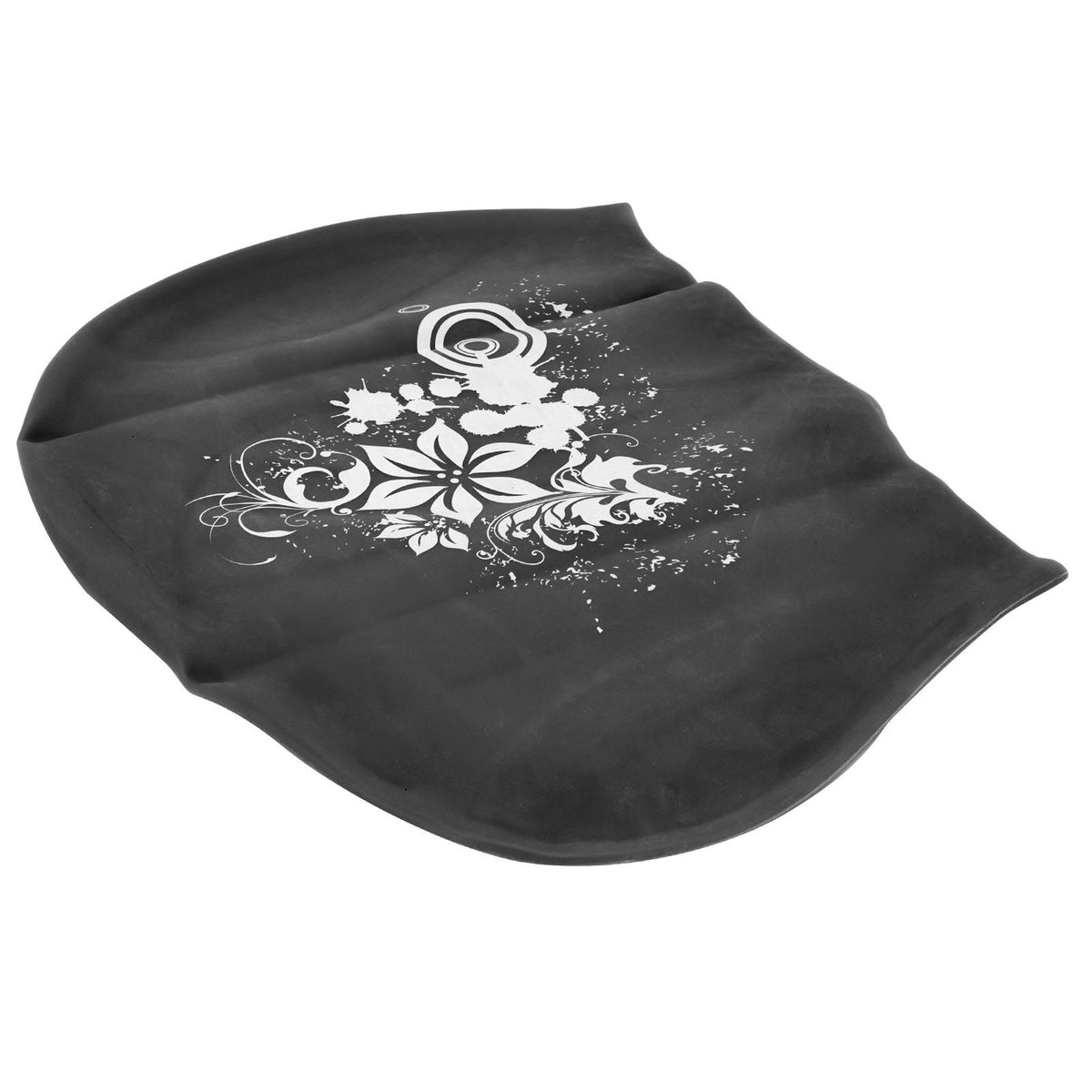 Black silicone swimming cap for children and ladies, waterproof, long and short hair suitable for diving and swimming activities.