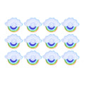 Colorful cloud-shaped inflatable cup holders for children, ideal as pool floats and summer toys for kids' water play.