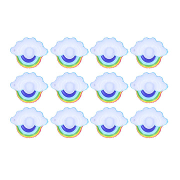 Colorful cloud-shaped inflatable cup holders for children, ideal as pool floats and summer toys for kids' water play.