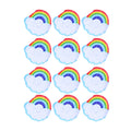 Colorful cloud-shaped inflatable coasters and cup holders for children, ideal for summer pool play, by Everything Baby.