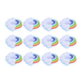 Colorful cloud-shaped inflatable coasters and cup holders for children, perfect for summer pool play and outdoor fun.