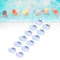 Colorful cloud-shaped inflatable coasters for kids, designed as pool cup holders and toys for summer water play.