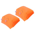 Inflatable orange water arm floaties for kids, designed as swimming armbands for safe water play and swimming assistance.