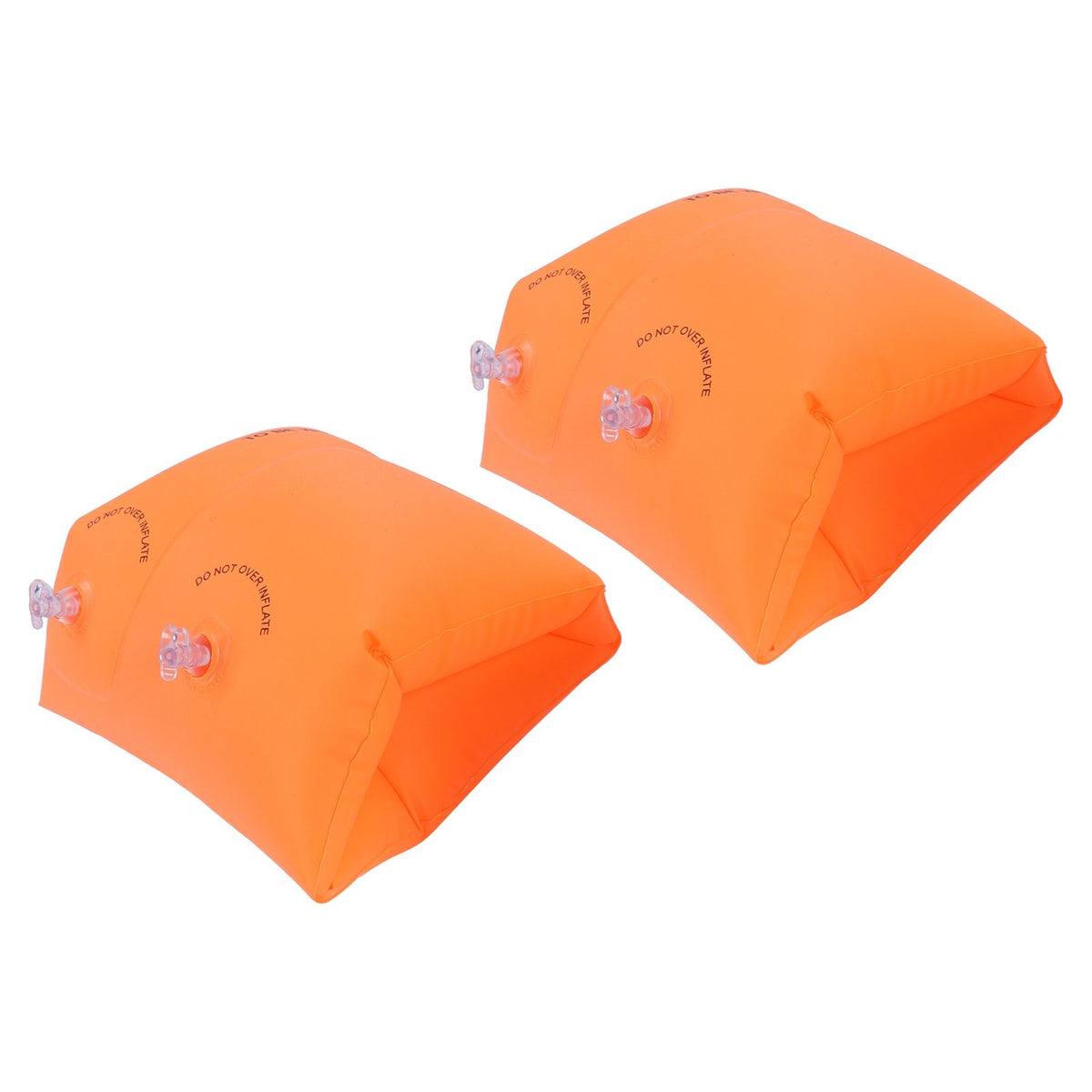 Inflatable orange water arm floaties for kids, designed as swimming armbands for safe water play and swimming assistance.