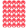 Red plastic beehive door entrance disc, beekeeping accessory, round exit vent gate for hive protection and ventilation.