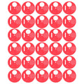 Red plastic beehive door entrance disc for beekeeping, round exit vent gate, safety accessory for hive management.