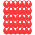 Red 30-piece beehive door entrance disc set, plastic round exit vent gate for beekeeping access and safety.