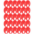 Red plastic beehive door entrance disc with round exit vent, beekeeping accessory, designed for hive ventilation and access control
