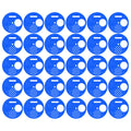 Blue plastic beehive door entrance disc for beekeeping, round exit vent gate, safety accessory for hive entrances.