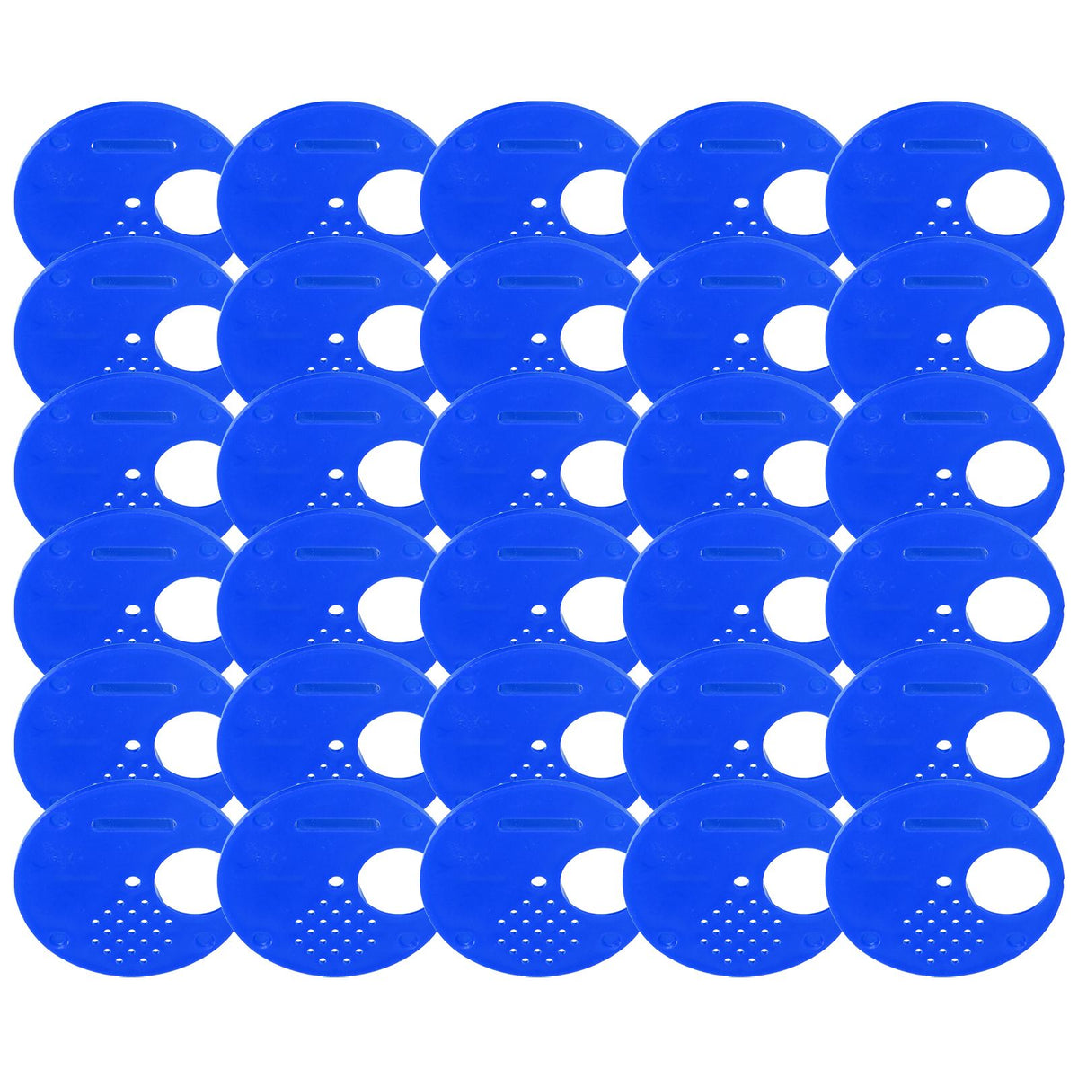 Blue plastic beehive door entrance disc, round exit vent gate for beekeeping safety, designed for easy access and secure entry.