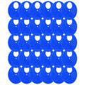 Blue plastic beehive door entrance disc for beekeeping, round vent gate, 30-pack of safety accessories for hive entrance management.