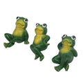 Three outdoor garden frog statues by Everything Baby, American style, decorative lawn ornaments for yard and patio decor.