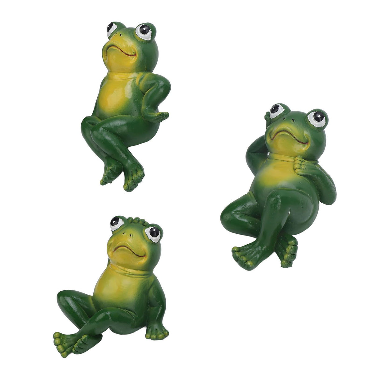 Three outdoor garden frog ornaments by Everything Baby, American style, realistic garden statues for yard, patio, and lawn decoration