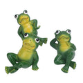 Three outdoor frog garden statues by Everything Baby, playful American-style frog ornaments for yard, patio, and lawn decoration
