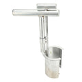 Alloy handheld bulb planter tool for gardening, used for soil sampling, weeding, and transplanting in lawn and garden settings.