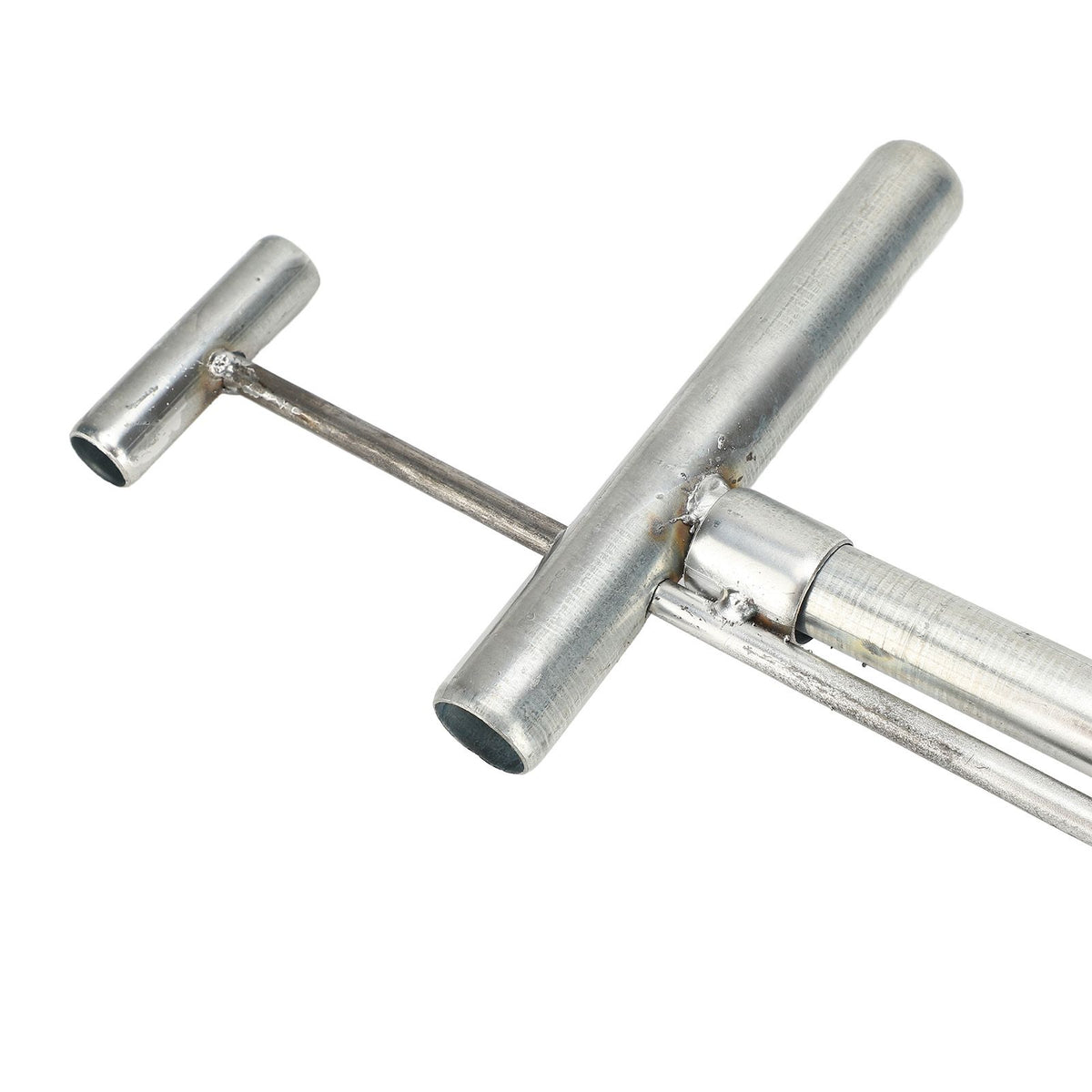 Alloy bulb planter tool for soil sampling, gardening, and transplanting, suitable for lawn and garden outdoor use.