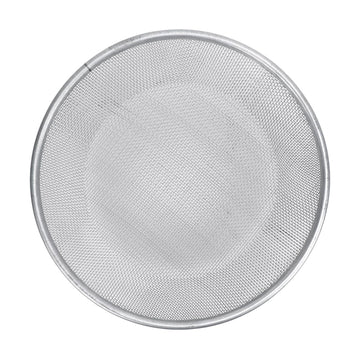 Stainless steel gardening soil sifter with 2mm holes and anti-slip gloves, suitable for compost and garden soil filtering.