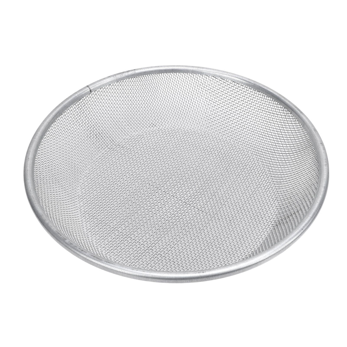Stainless steel gardening sand soil compost sifter with 2mm holes, anti-slip gloves, suitable for outdoor play and gardening projects.