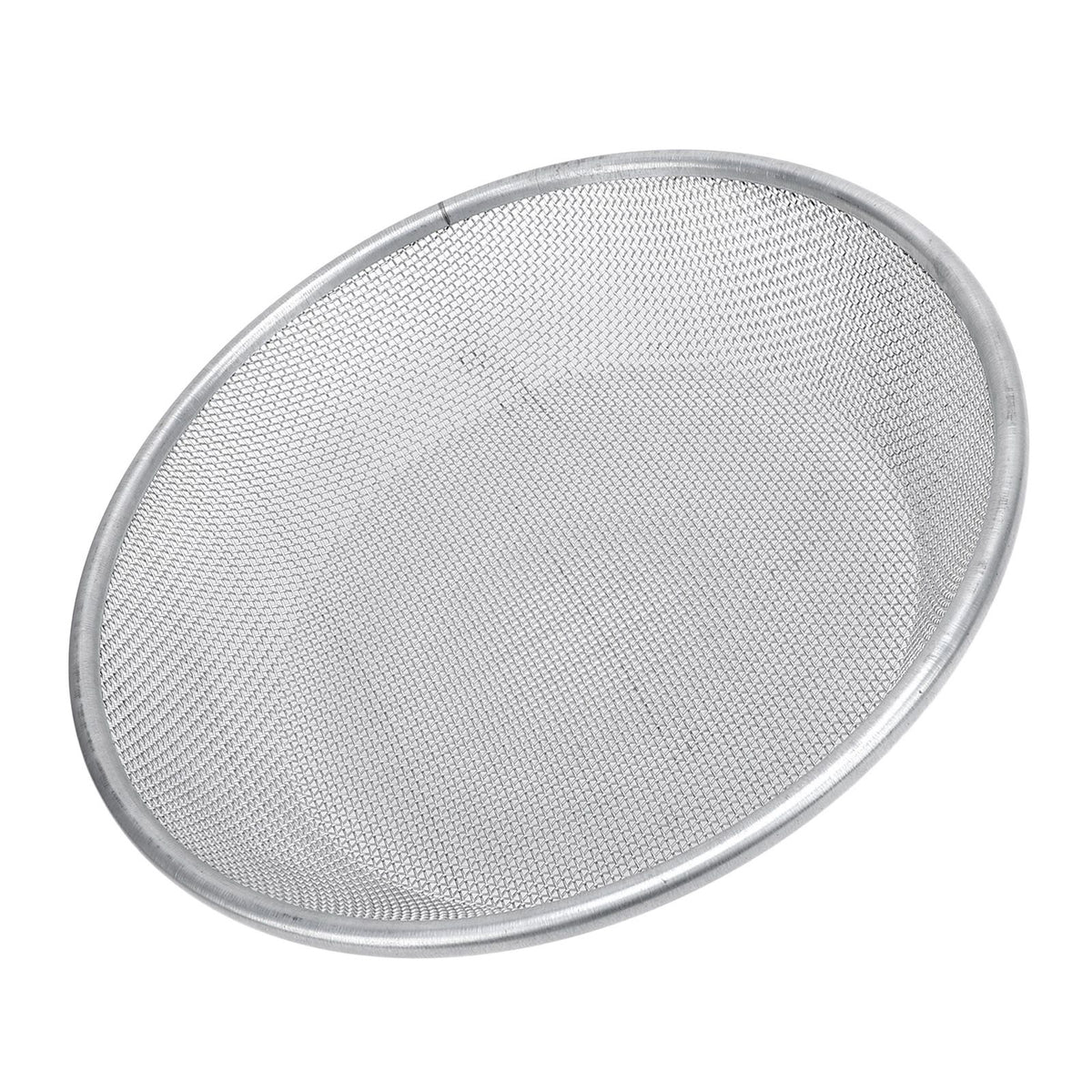 Stainless steel gardening soil sifter with anti-slip gloves and 2mm holes, suitable for compost and soil filtering.