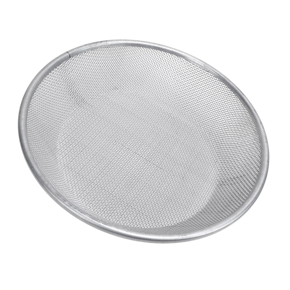 Stainless steel gardening soil sifter with 2mm holes, anti-slip gloves, suitable for compost and soil screening in outdoor gardening.