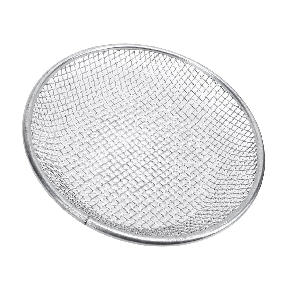 Stainless steel gardening soil sifter with 6mm holes, anti-slip gloves, suitable for compost and soil screening, 50kg capacity.