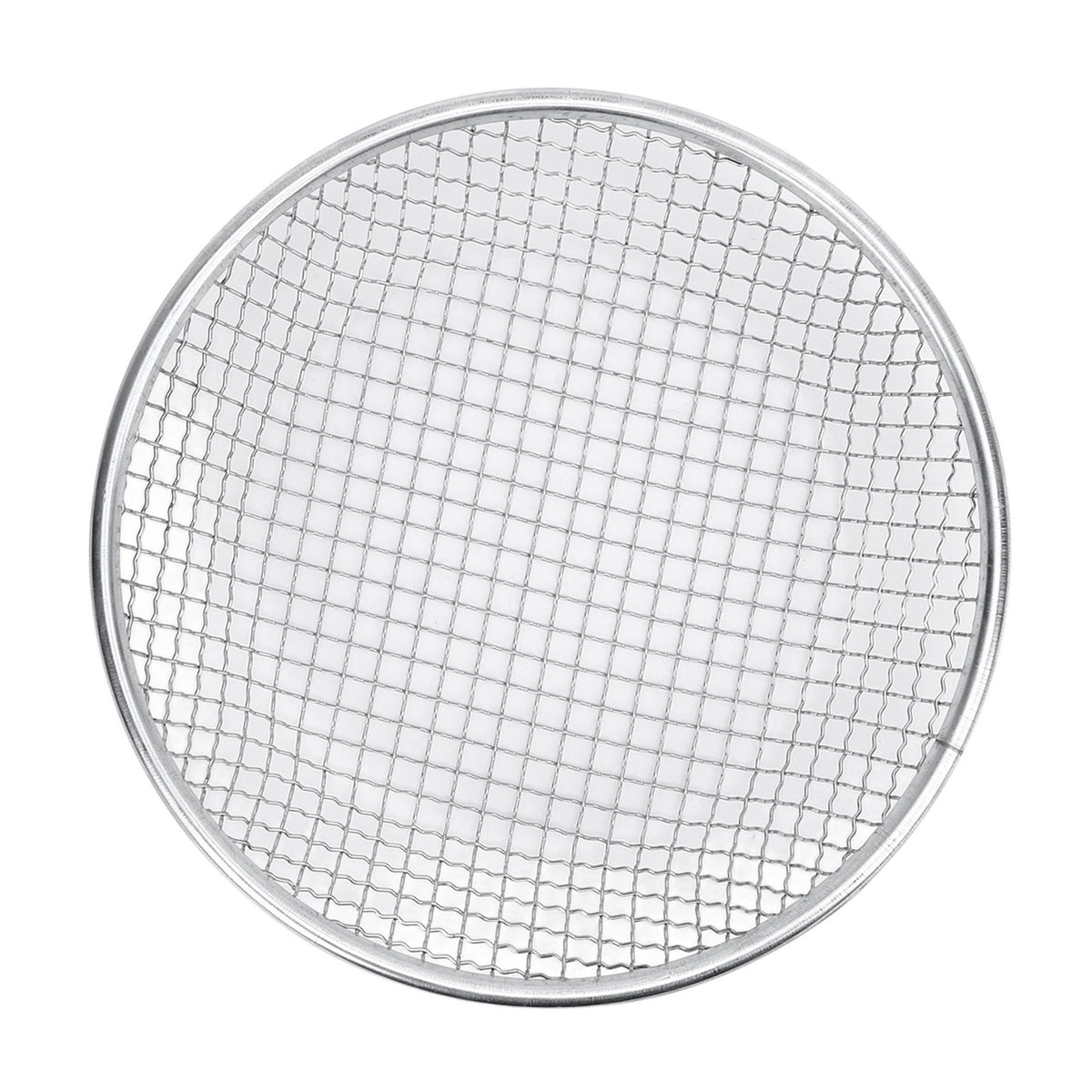 Stainless steel gardening soil sifter with 10mm holes, anti-slip gloves, suitable for compost and soil filtering, 50kg capacity.