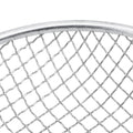 Stainless steel gardening soil sifter with 10mm holes, anti-slip gloves, suitable for compost and soil screening, 50kg capacity.