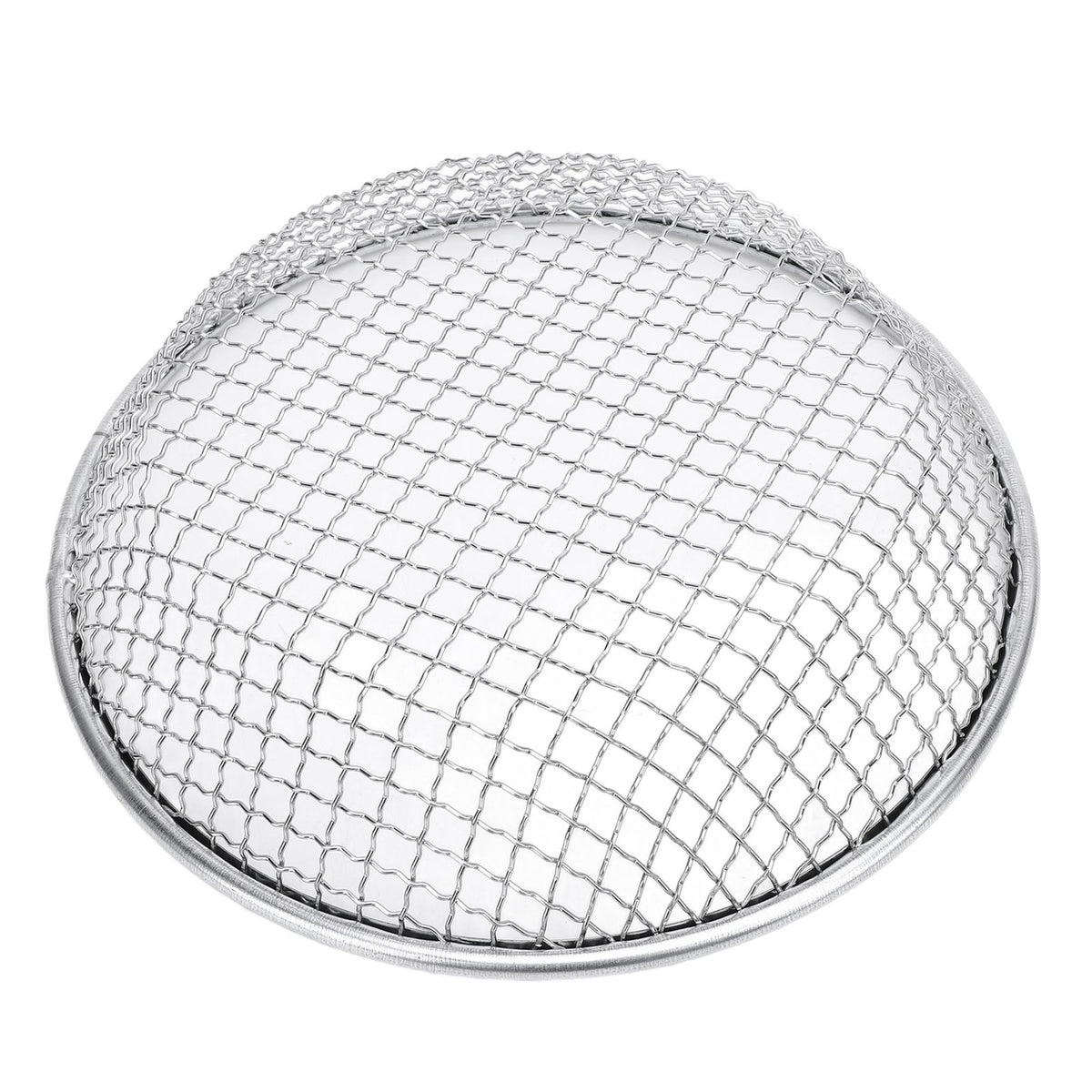 Stainless steel gardening soil sifter with 10mm holes, anti-slip gloves, for gardening and soil compost, suitable for outdoor use.