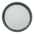 Garden soil sieve with interchangeable mesh sizes in dark green, ideal for planting and outdoor gardening tasks.