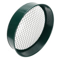 Dark green garden soil sieve with interchangeable mesh sizes 3mm, 6mm, 9mm, and 12mm for planting and soil sifting.