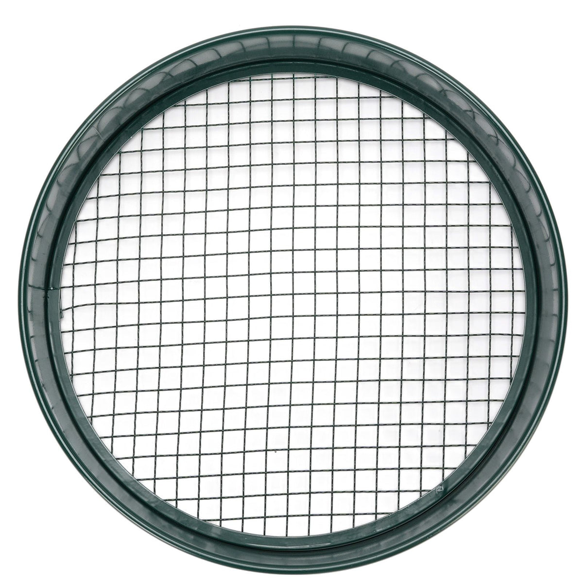 Garden soil sieve with interchangeable 3mm, 6mm, 9mm, 12mm mesh, dark green garden riddle for planting soil sifting.
