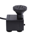 Blue outdoor plastic bird bath fountain with hummingbird feeder, USB-powered water feature for garden yard patio lawn.