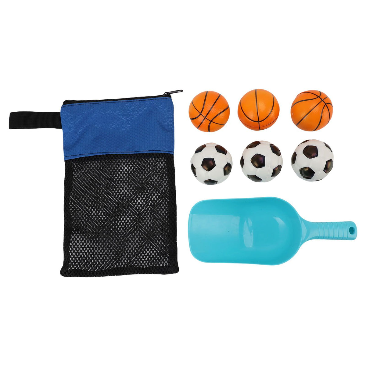 Outdoor beach toss game set with balls, shovel, and mesh bag for family and kids outdoor play, by Everything Baby.