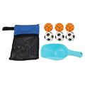 Outdoor beach toss game set with mesh bag, balls, and shovel for kids and families, perfect for outdoor play at the beach.