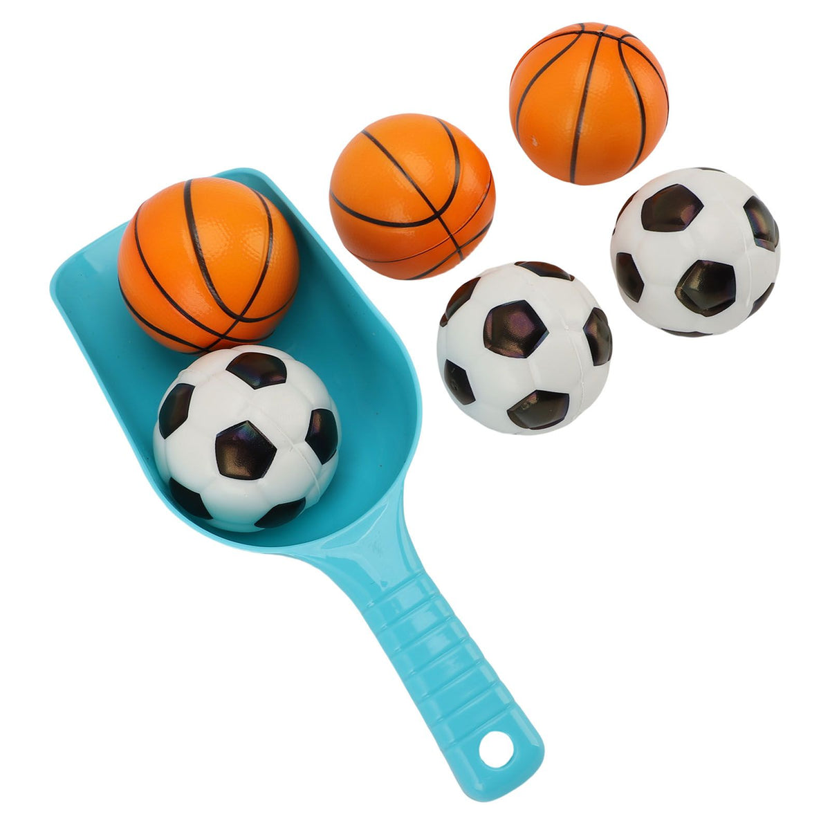 Outdoor beach toss game set with mesh bag, balls, and shovel for family and kids, perfect for outdoor beach play.