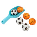 Outdoor beach toss game set with mesh bag, balls, and shovel for kids and family outdoor play by Everything Baby.
