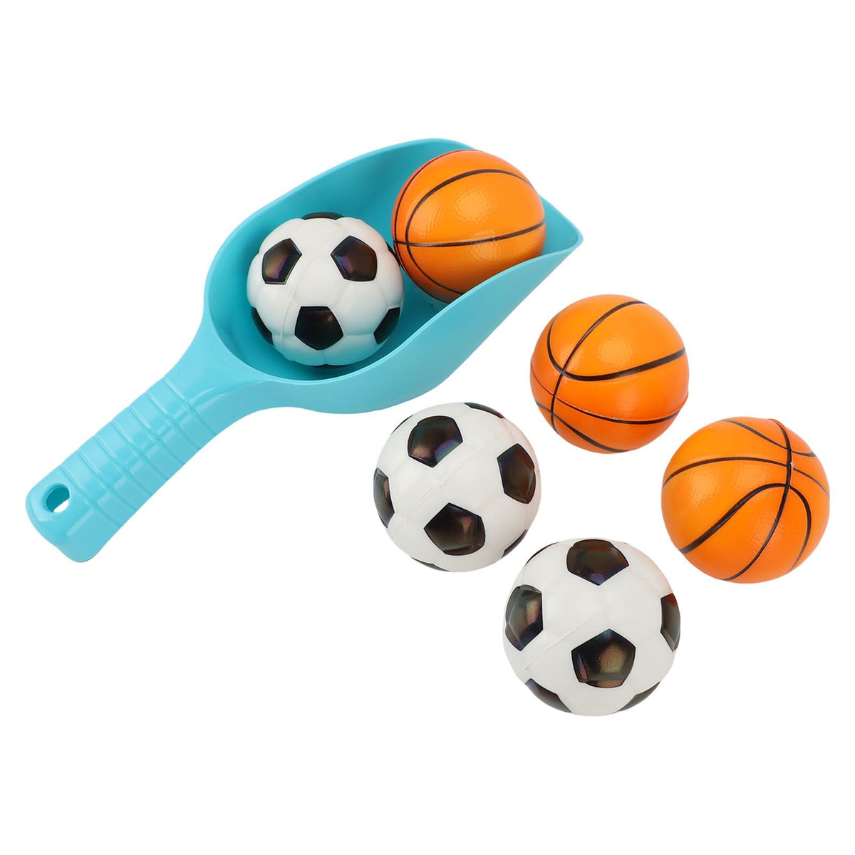 Outdoor beach toss game set with mesh bag, balls, and shovel for kids and family outdoor play by Everything Baby.