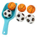 Outdoor beach toss game set with balls, shovel, and mesh bag, perfect for family and kids' outdoor fun at the beach.