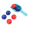 Beach Toss Game set with blue and red balls, shovel, and mesh bag, perfect for outdoor play for kids and teens