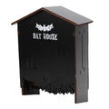 Weatherproof wooden bat house with three chambers, designed for outdoor gardens, patios, and backyards.