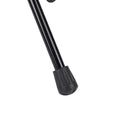 Black folding camping stool with 360-degree rotating seat, lightweight and portable for outdoor activities like hiking and picnics.