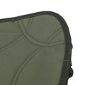 Lightweight green folding camping stool with 360-degree rotating seat, portable triangular outdoor chair for hiking, fishing, and picnics